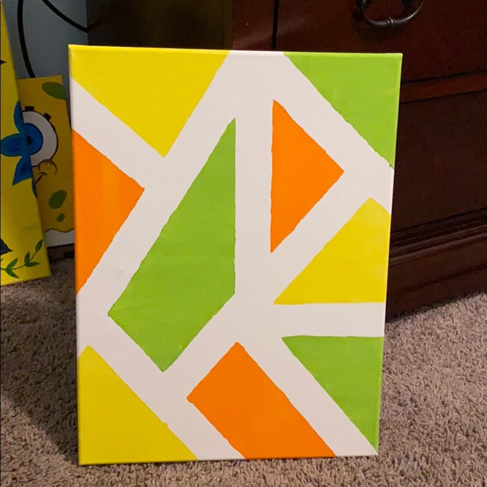 Canvas art painting 💚💛🧡